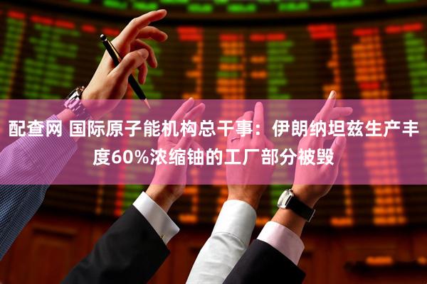 配查网 国际原子能机构总干事：伊朗纳坦兹生产丰度60%浓缩铀的工厂部分被毁