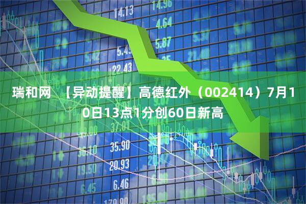 瑞和网  【异动提醒】高德红外（002414）7月10日13点1分创60日新高